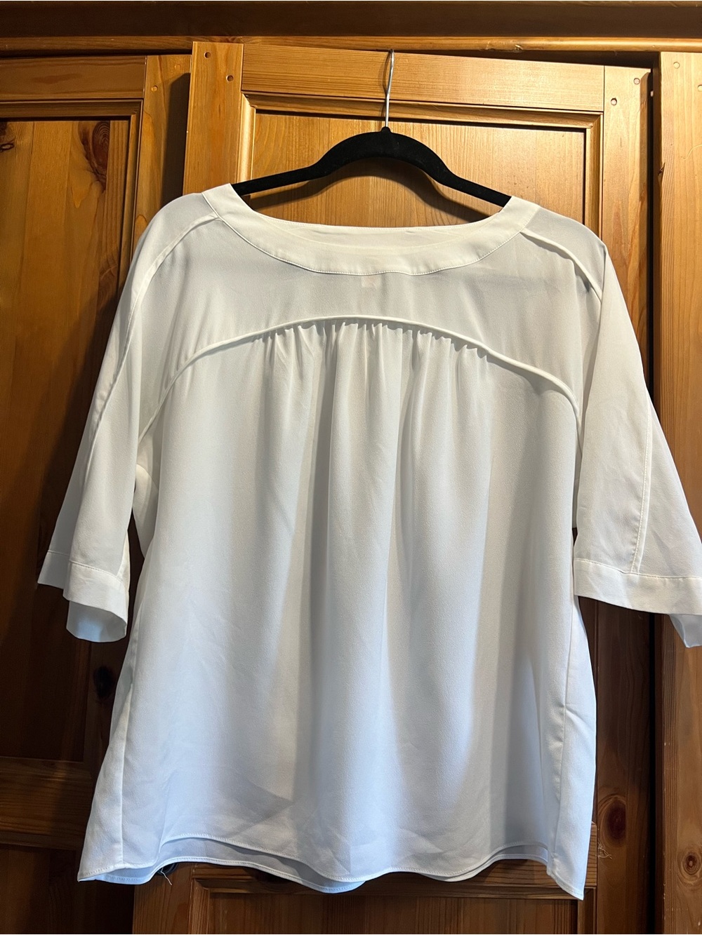 Joe Fresh White Scoop Neck Blouse with Back Yoke